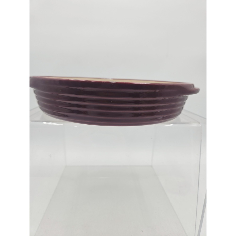 Pampered Chef Round Stoneware Baking Dish Pie Pan 11x2 2qrt Maroon 5101 - Picture 5 of 6